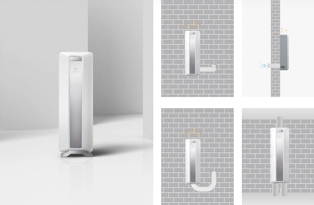 Máy cấp khí tươi+Lọc không khí AirProce AC-500 phương thức lắp đặt máy lọc cấp khí tươi AC
