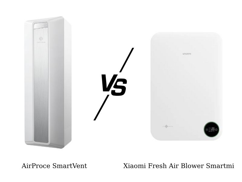 So sánh AirProce SmartVent với Xiaomi Fresh Air Blower Smartmi (Gắn tường)