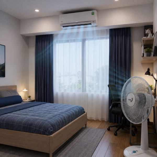 Có nên bật quạt trong phòng điều hòa không?