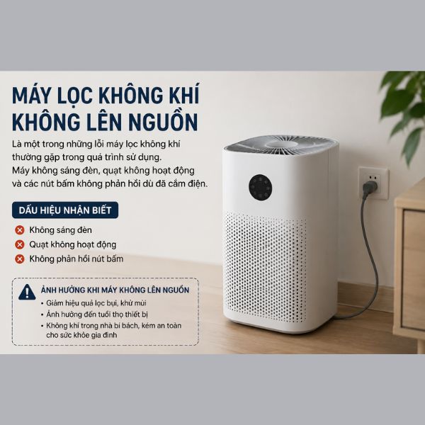Máy lọc không khí không lên nguồn: Nguyên nhân và cách khắc phục hiệu quả Máy lọc không khí không lên nguồn