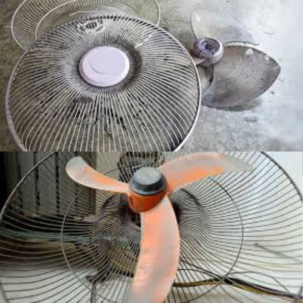 quạt bám bụi