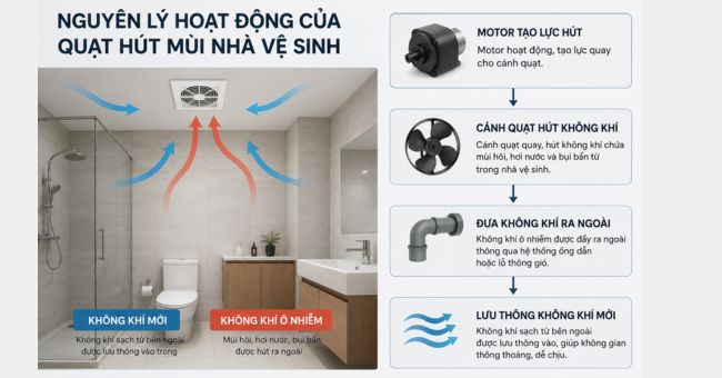 Quạt hút mùi nhà vệ sinh có tác dụng gì? Giải pháp cho không gian thoáng sạch quạt hút mùi nhà vệ sinh
