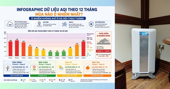Ô nhiễm không khí ở Hà Nội theo tháng và những tác động đến sức khỏe Ô nhiễm không khí ở Hà Nội theo tháng và những tác động đến sức khỏe