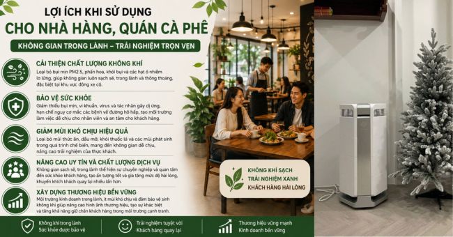 Máy lọc không khí cho nhà hàng, quán cà phê: Giải pháp nâng cao trải nghiệm khách hàng