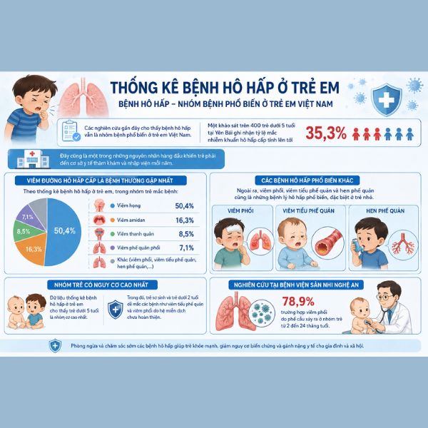 Thống kê bệnh hô hấp ở trẻ em Việt Nam 2026 mới nhất: Thực trạng đáng báo động Thống kê bệnh hô hấp ở trẻ em Việt Nam 2026 mới nhất